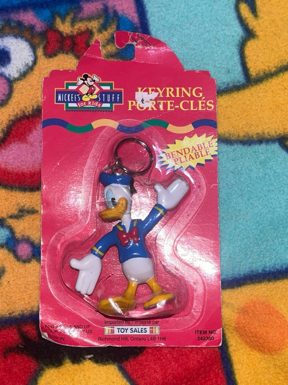 Mickey's Stuff Donald Duck Bendable Keyring - Blue, White, Yellow